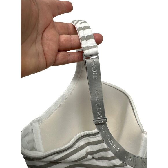 Cacique Striped Full CoverageLightly Lined T-Shirt Underwire Bra Size 42DDD - Picture 5 of 12